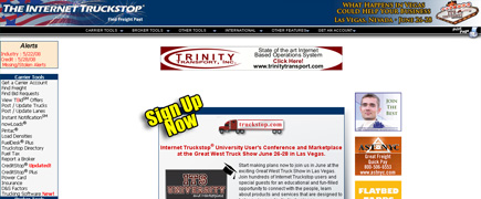 Website design and template creation for the internet truckstop